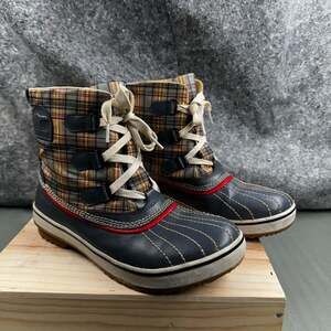 Sorel Women's Tivoli Waterproof Plaid Laced Winter Snow Boots Size 10